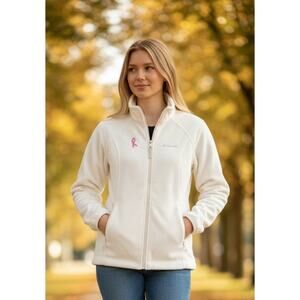 Columbia‎ Women’s Small Full Zip Fleece w/ Breast Cancer Awareness Ribbon